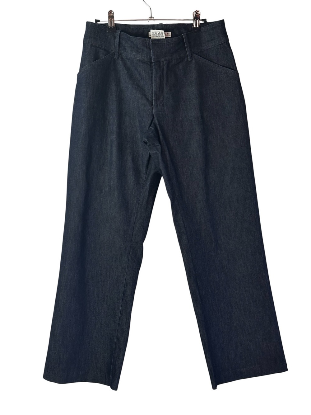 Lee Natural Fit Dark Wash Wide Leg Trouser Jeans Women’s Size 6 Petite Y2K